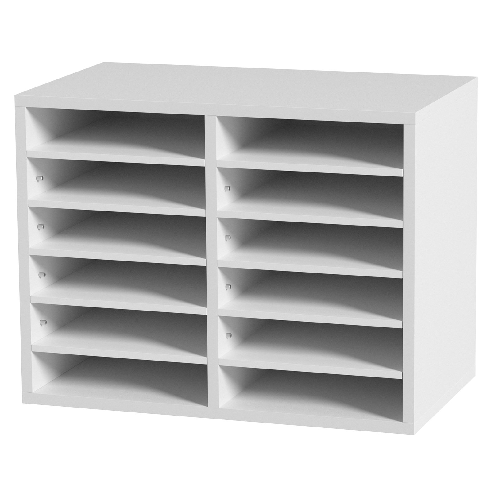 Literature Organiser With 12 Compartments Adjustable Shelving Unit_voghion.com